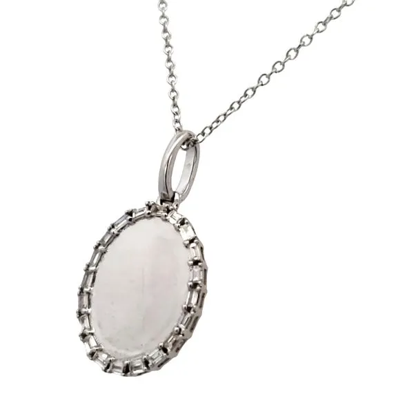 14 Karat White Gold Engraveable Diamond Disc Pendant Trinity Jewelers  Pittsburgh, PA