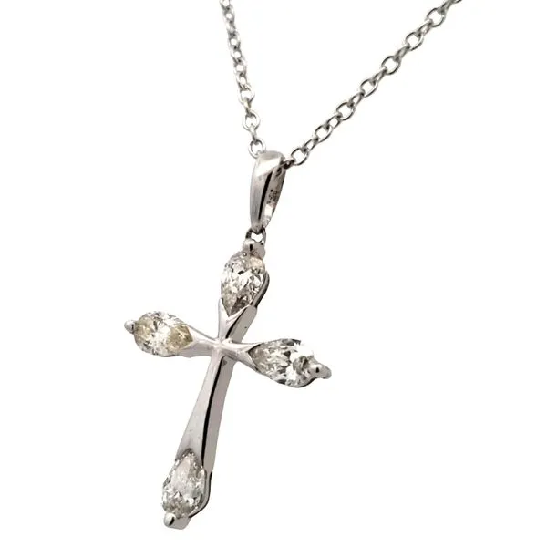 14 Karat White Gold Diamond Cross Pendant Trinity Jewelers  Pittsburgh, PA