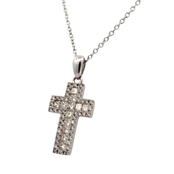 14 Karat White Gold Diamond Cross Pendant Trinity Jewelers  Pittsburgh, PA