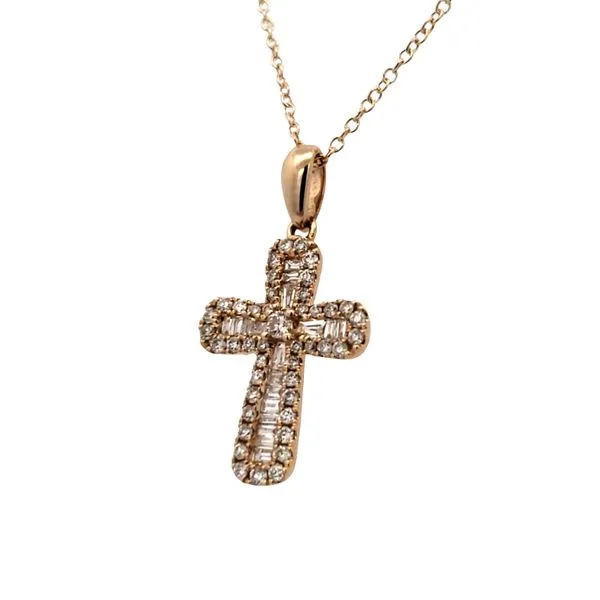 14 Karat Yellow Gold Diamond Cross Pendant Trinity Jewelers  Pittsburgh, PA