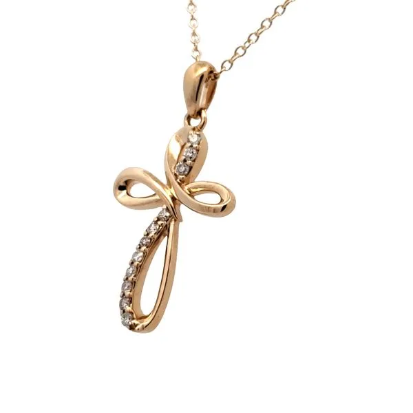 14 Karat Yellow Gold Diamond Cross Pendant Trinity Jewelers  Pittsburgh, PA