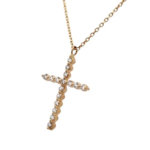 14 Karat Yellow Gold Diamond Cross Pendant Trinity Jewelers  Pittsburgh, PA