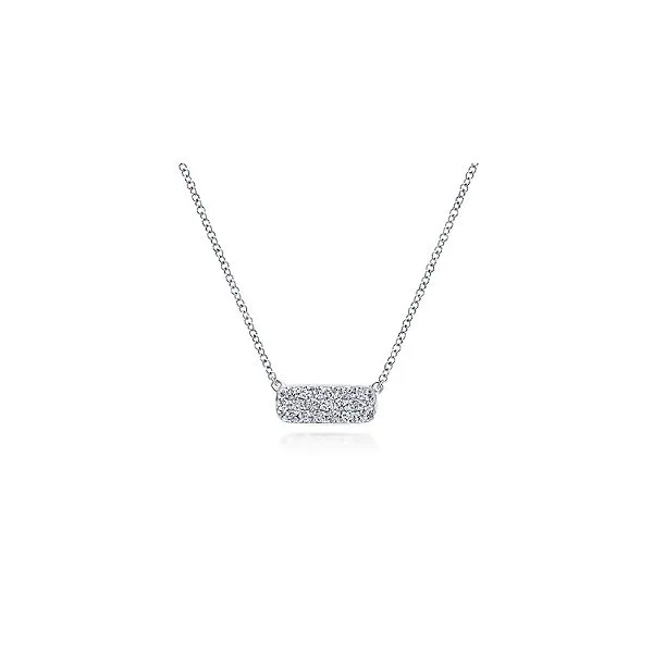14 Karat White Gold Diamond Bar Necklace Trinity Jewelers  Pittsburgh, PA