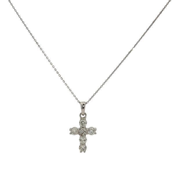14 Karat White Gold Diamond Cross Pendant Trinity Jewelers  Pittsburgh, PA