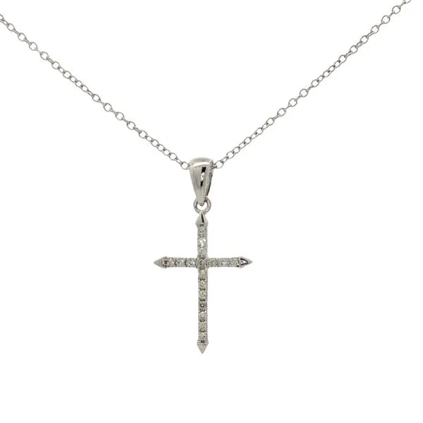 14 Karat White Gold Diamond Cross Pendant Trinity Jewelers  Pittsburgh, PA