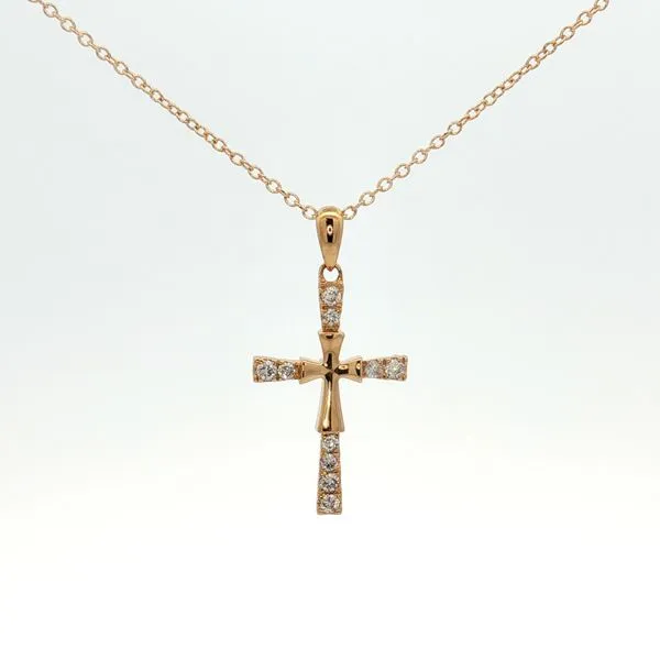 14 Karat Yellow Gold Diamond Cross Pendant Trinity Jewelers  Pittsburgh, PA