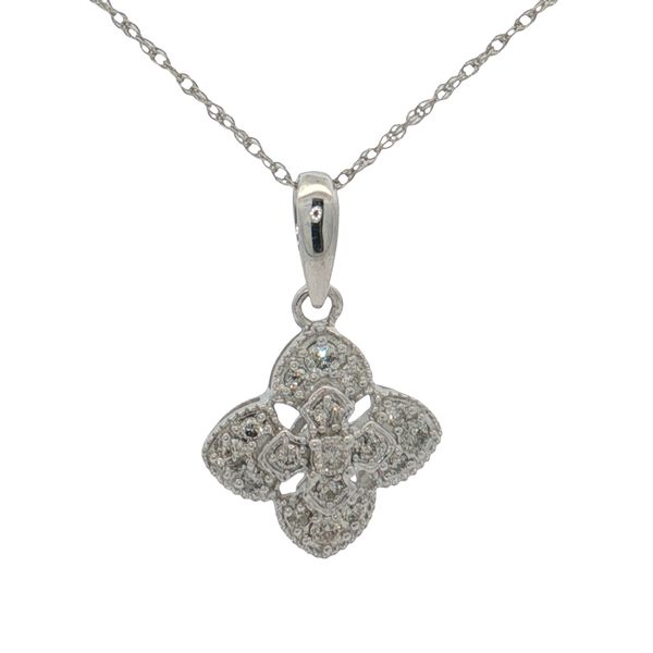 14 Karat White Gold Diamond Clover Pendant Trinity Jewelers  Pittsburgh, PA