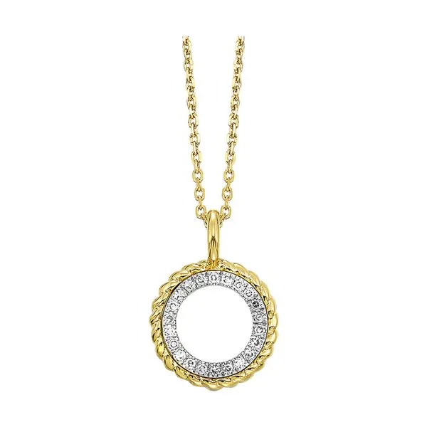 14 Karat Yellow Gold Diamond Circle Pendant Trinity Jewelers  Pittsburgh, PA
