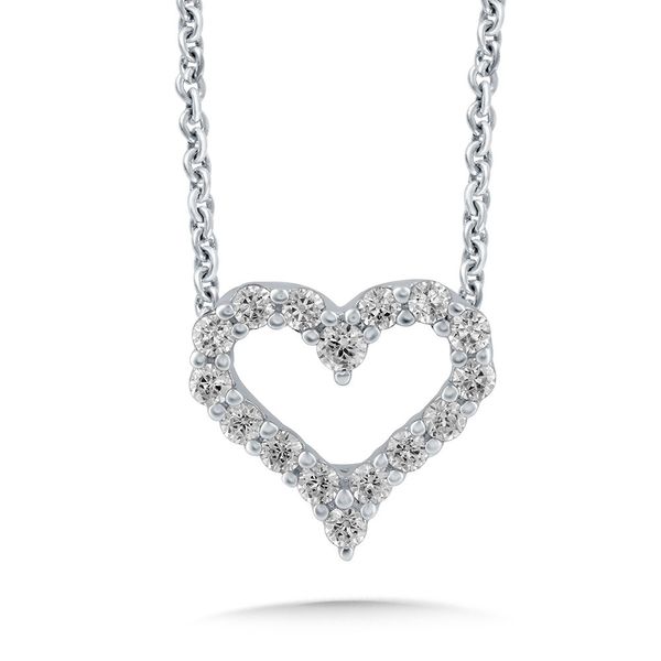 14 Karat White Gold Diamond Heart Pendant Trinity Jewelers  Pittsburgh, PA
