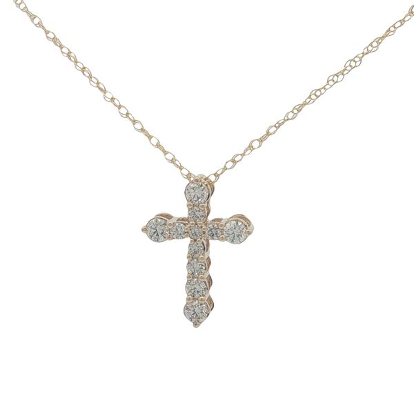 14 Karat Yellow Gold Diamond Cross Pendant Trinity Jewelers  Pittsburgh, PA