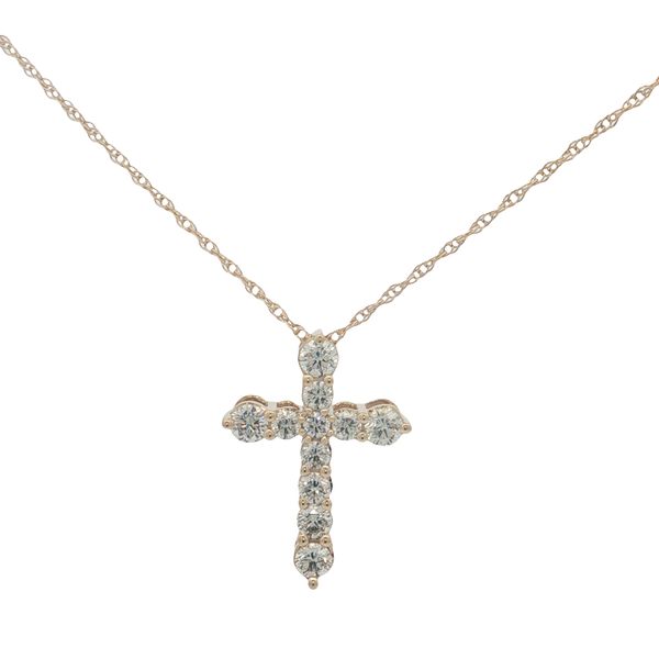 14 Karat Yellow Gold Diamond Cross Pendant Trinity Jewelers  Pittsburgh, PA