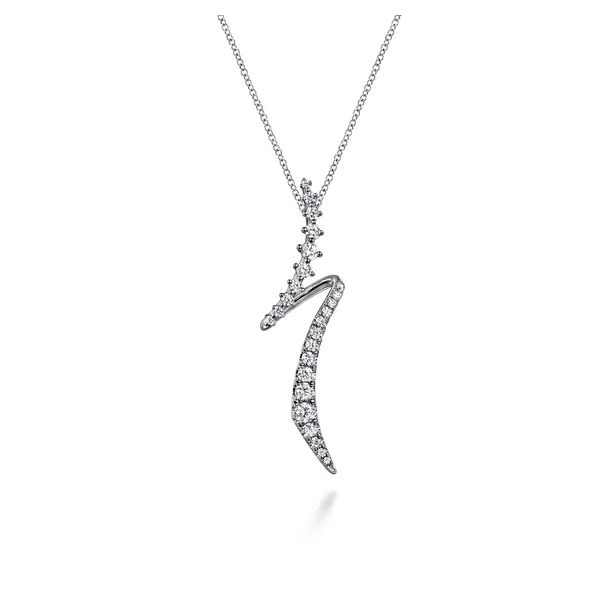 14 Karat White Gold Diamond Bypass Pendant Trinity Jewelers  Pittsburgh, PA