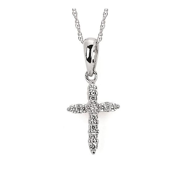 14 Karat White Gold Diamond Cross Pendant Trinity Jewelers  Pittsburgh, PA