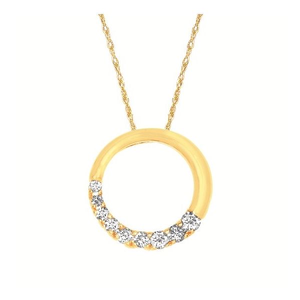 14 Karat Yellow Gold Heritage Circle Diamond Pendant Trinity Jewelers  Pittsburgh, PA