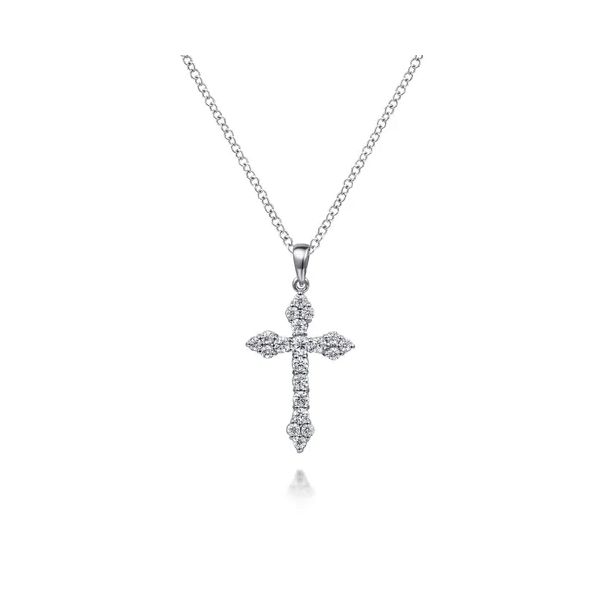 14 Karat White Gold Diamond Cross Pendant Trinity Jewelers  Pittsburgh, PA