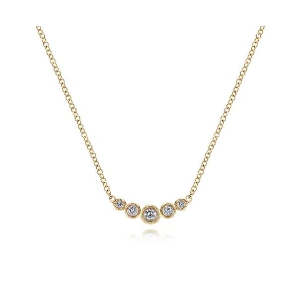 14 Karat Yellow Gold Five Diamond Necklace Trinity Jewelers  Pittsburgh, PA