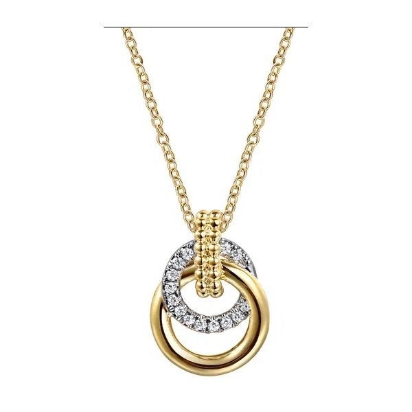 14 Karat Yellow & White Gold Diamond Interlocking Pendant Trinity Jewelers  Pittsburgh, PA