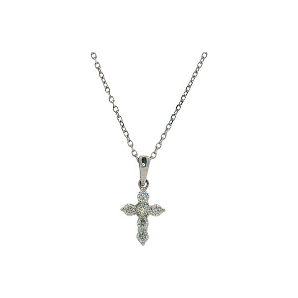 14 Karat White Gold DIamond Cross Pendant Trinity Jewelers  Pittsburgh, PA