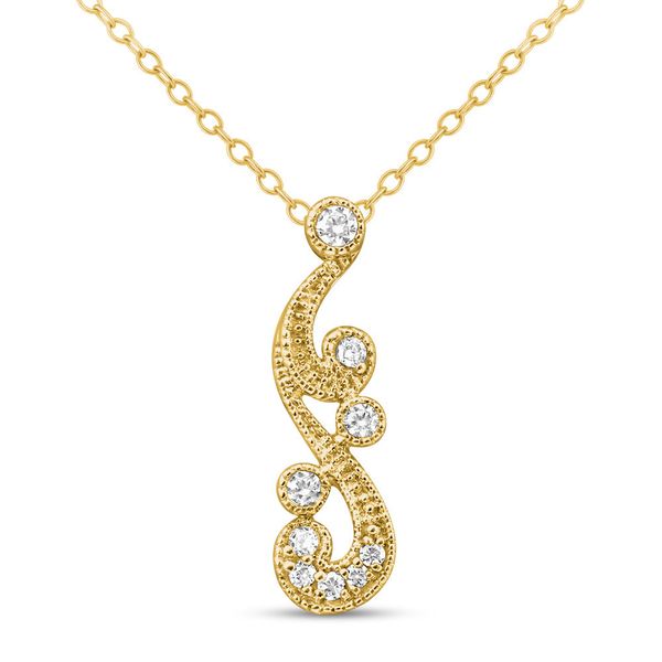 10 Karat Yellow Gold Diamond Vintage Style Pendant Trinity Jewelers  Pittsburgh, PA