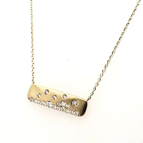 14 Karat Yellow Gold Diamond Bar Necklace Trinity Jewelers  Pittsburgh, PA