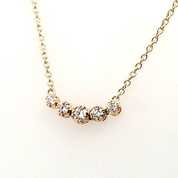 14 Karat Yellow Gold Diamond Bar Necklace Trinity Jewelers  Pittsburgh, PA