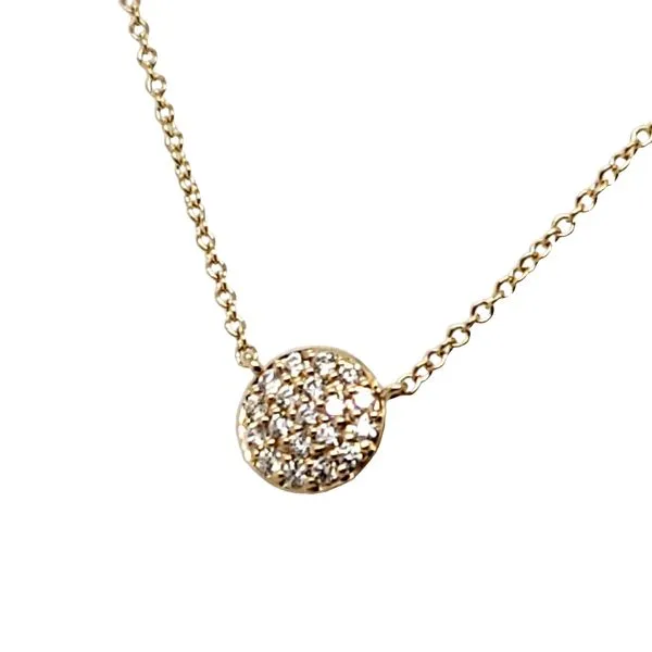 14 Karat Yellow Gold Diamond Cluster Pendant Necklace Trinity Jewelers  Pittsburgh, PA