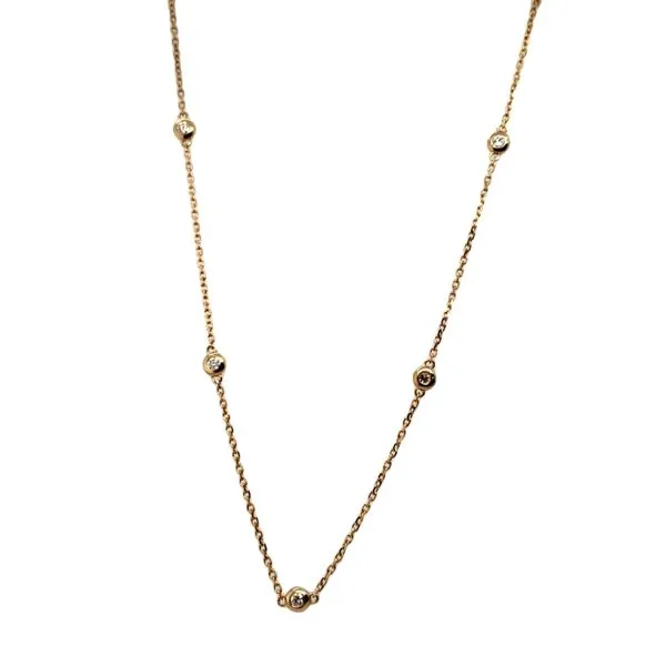 14 Karat Yellow Gold Bezel Diamond Necklace Trinity Jewelers  Pittsburgh, PA