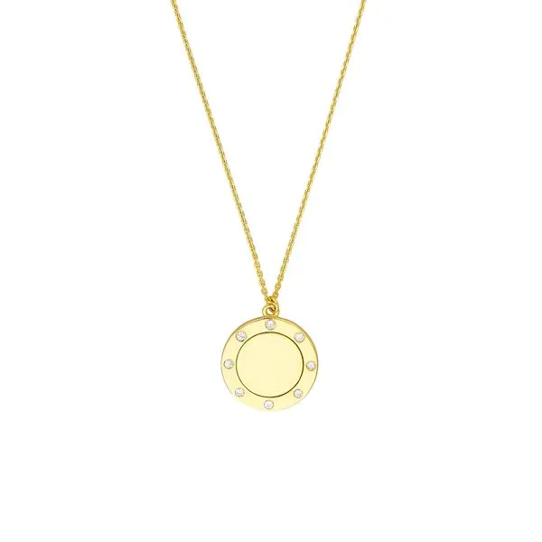 14 Karat Yellow Gold Diamond Medallion Necklace Trinity Jewelers  Pittsburgh, PA