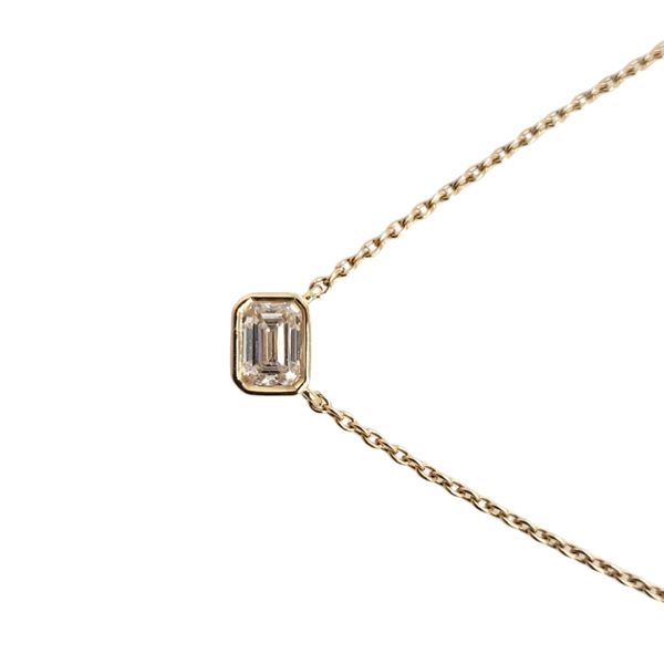14 Karat Yellow Gold Emrald Cut Diamond Necklace Trinity Jewelers  Pittsburgh, PA