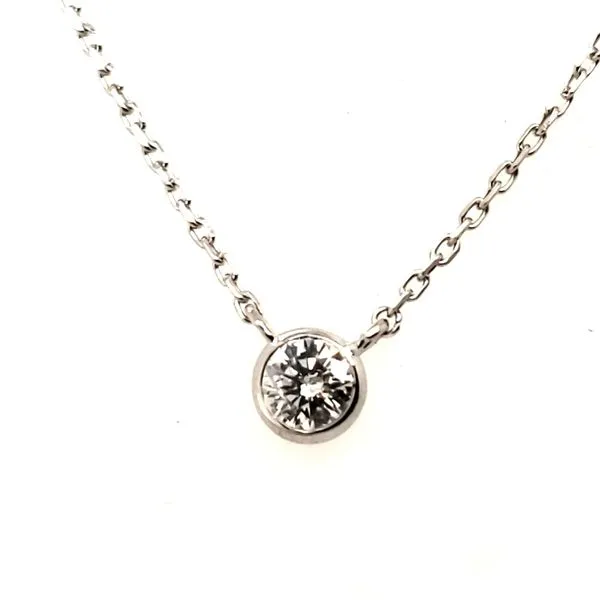 14 Karat White Gold Bezel Set Diamond Necklace Trinity Jewelers  Pittsburgh, PA