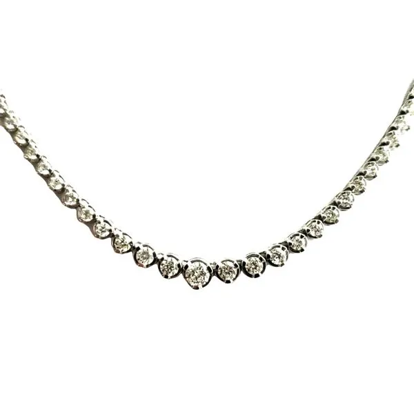 14 Karat White Gold Graduated Diamond Necklace. Trinity Jewelers  Pittsburgh, PA