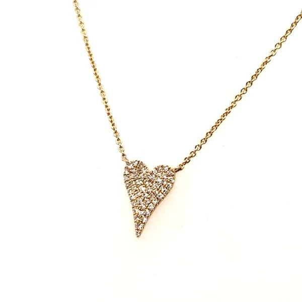 14 Karat Yellow Gold Diamond Heart Necklace Trinity Jewelers  Pittsburgh, PA