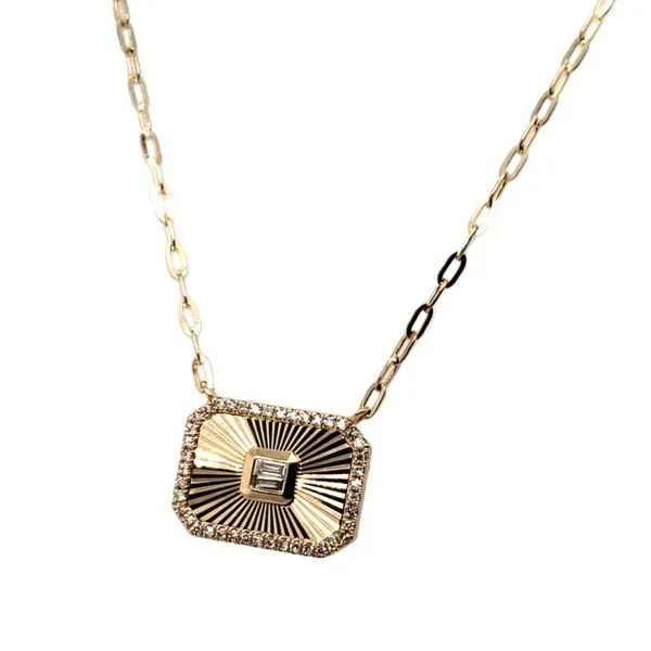 14 Karat Yellow Gold Diamond Starburst Necklace Trinity Jewelers  Pittsburgh, PA