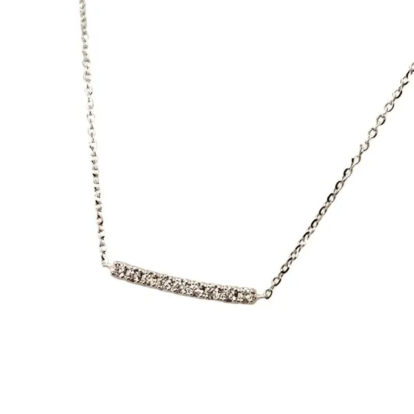 14 Karat White Gold Diamond Bar Necklace Trinity Jewelers  Pittsburgh, PA