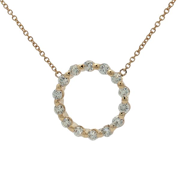 14 Karat Yellow Gold Diamond Circle Necklace Trinity Jewelers  Pittsburgh, PA