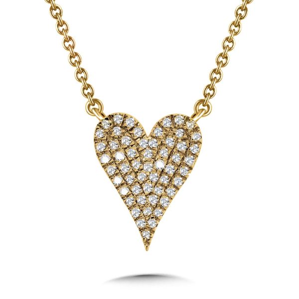 10 Karat Yellow Gold Pave` Diamond Heart Necklace Trinity Jewelers  Pittsburgh, PA