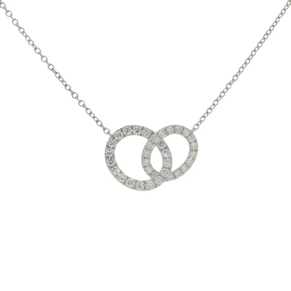 14 Karat White Gold Diamond Interlocking Oval Necklace Trinity Jewelers  Pittsburgh, PA