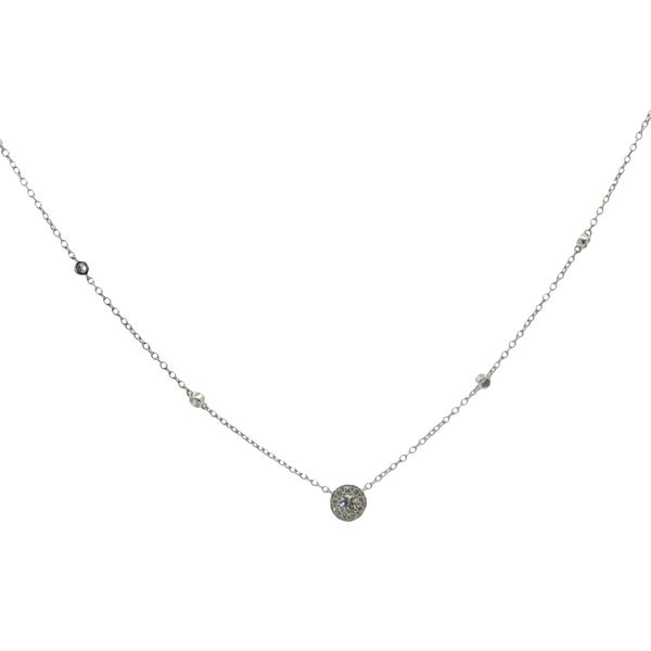 14 Karat White Gold Diamond Station Necklace Trinity Jewelers  Pittsburgh, PA