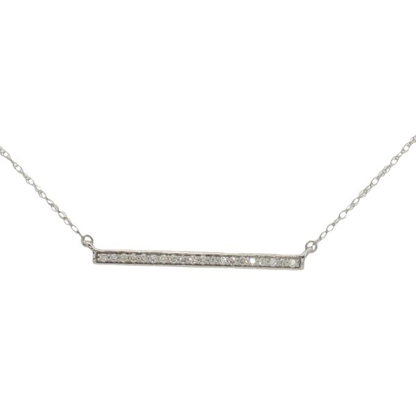 14 Karat White Gold Diamond Bar Necklace Trinity Jewelers  Pittsburgh, PA