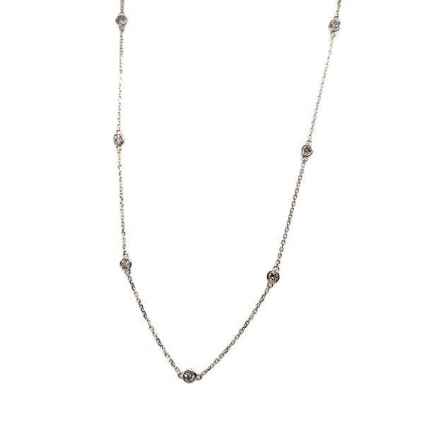 14 Karat White Gold Diamond Bezel Necklace Trinity Jewelers  Pittsburgh, PA
