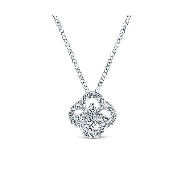 14 Karat White Gold Diamond Clover Pendant Trinity Jewelers  Pittsburgh, PA