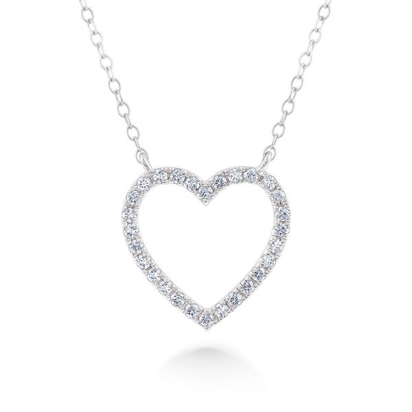 10 Karat White Gold Diamond Heart Necklace Trinity Jewelers  Pittsburgh, PA