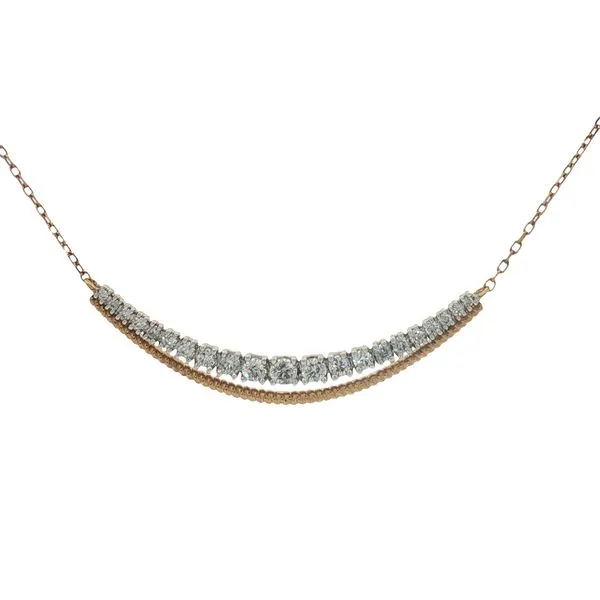 10 Karat Yellow Gold Diamond Curved Bar Necklace Trinity Jewelers  Pittsburgh, PA