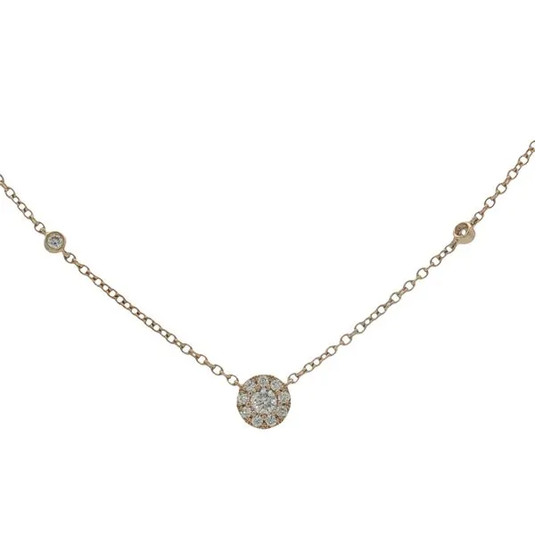 14 Karat Yellow Gold Diamond Cluster Necklace Trinity Jewelers  Pittsburgh, PA