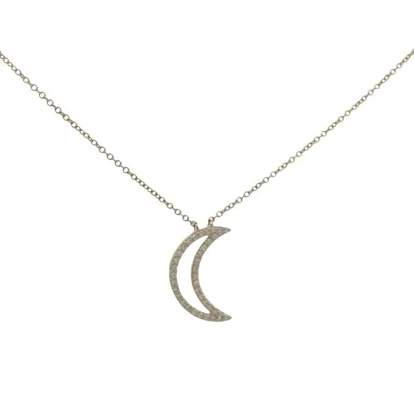 14 Karat Yellow Gold Diamond Moon Necklace Trinity Jewelers  Pittsburgh, PA