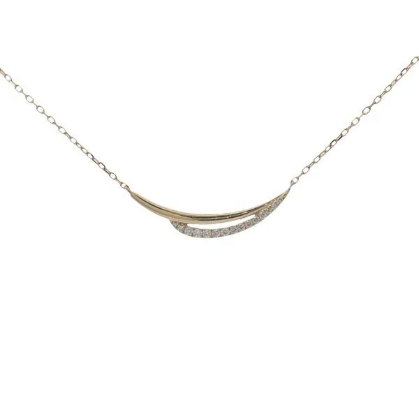 14 Karat Yellow Gold Diamond Curve Necklace Trinity Jewelers  Pittsburgh, PA