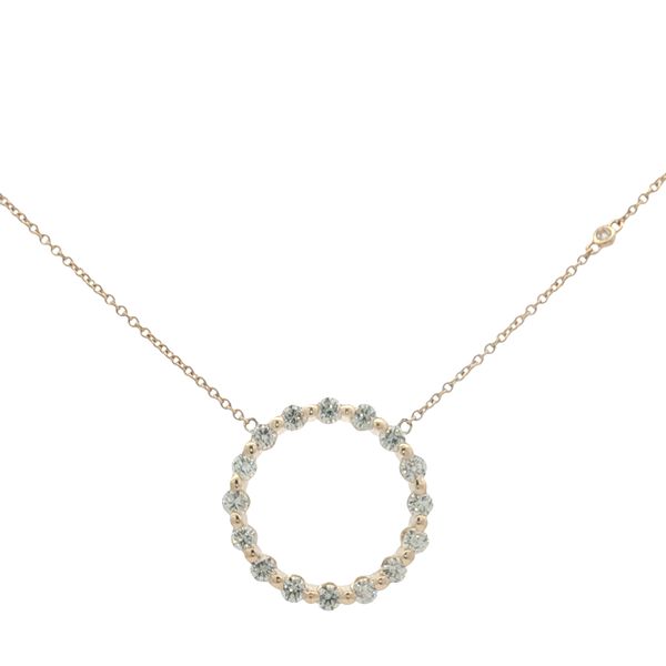 14 Karat Yellow Gold Diamond Circle Necklace Trinity Jewelers  Pittsburgh, PA