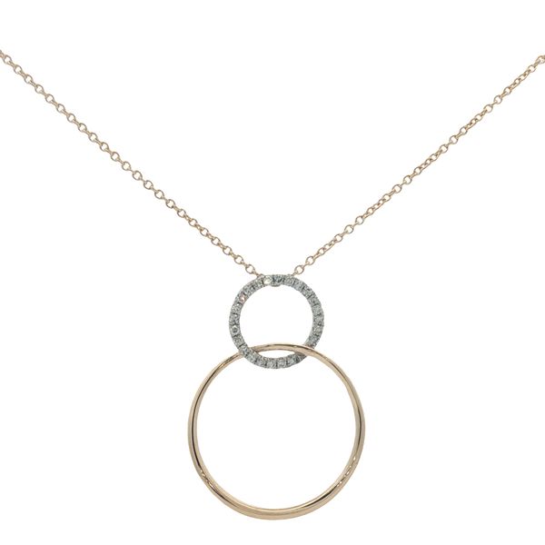 14 Karat Yellow & White Gold Diamond Interlocking Circle Necklace Trinity Jewelers  Pittsburgh, PA
