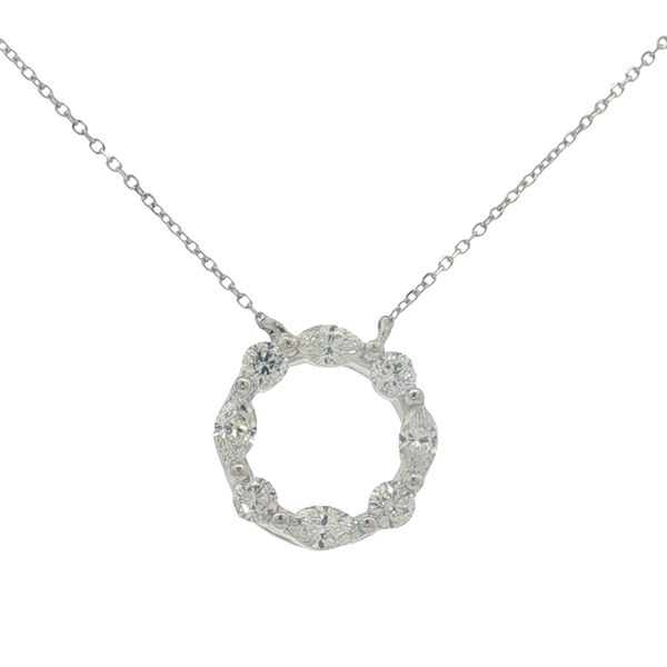 Platinum Marquise & Round Diamond Circle Necklace Trinity Jewelers  Pittsburgh, PA
