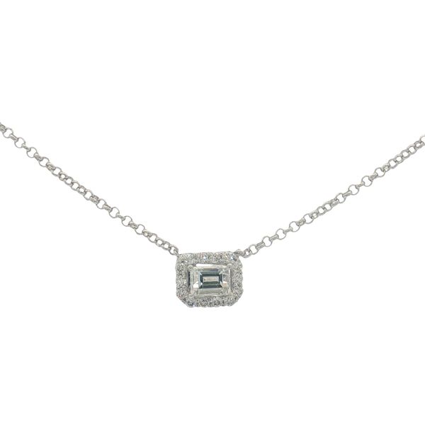 14 Karat White Gold Baguette & Round Diamond Necklace Trinity Jewelers  Pittsburgh, PA